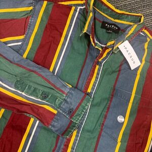 Pacsun Mens Striped Button Up Shirt Long Sleeve Casual Size‎ L